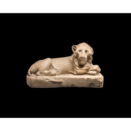 Egyptian statue of a recumbent lion
